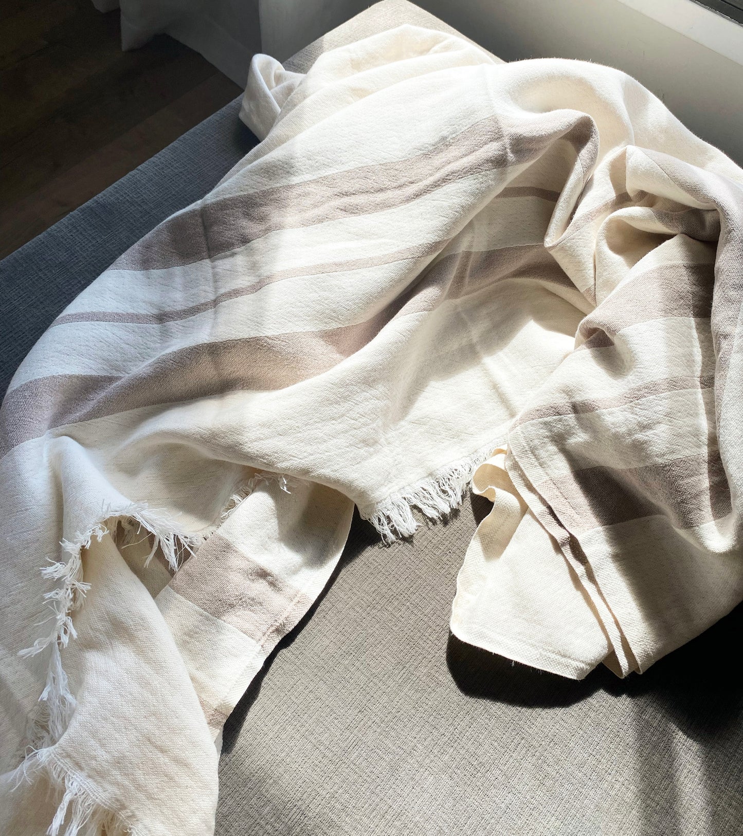 Oversized Natural Throw Blanket